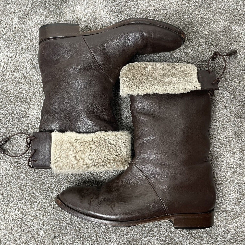 Sesto Meucci Italy Brown Leather Zip Ankle Fashion Boots Womens Size 8 N - Picture 7 of 12